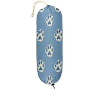 Mintoprints Porta sacchetti di plastica con zampa di cane blu, porta sacchetti della spesa per dispensa da cucina, organizer per sacchetti della spesa in plastica leggera, 1 confezione