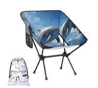 Mintoprints Sea Dolphins Sedia da campeggio leggera pieghevole portatile compatta per esterni, viaggi, spiaggia, escursionismo zaino in spalla