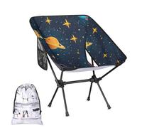Mintoprints Sedia da campeggio con sistema solare, modello Space Planet, leggera, portatile, compatta, per esterni, viaggi, spiaggia, escursionismo