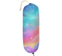 Mintoprints Sky Clouds - Porta sacchetti di plastica arcobaleno, leggero, per sacchetti della spesa, riutilizzabile, montaggio a parete, 1 sacchetto portaoggetti da appendere per casa e cucina
