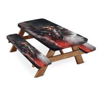 Mintoprints Tovaglia da picnic con copertura per panche, impermeabile, elastica, per tavoli da 182,9 cm, set da 3 pezzi