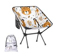 Mintoprints Wildlife Tiger - Sedia da campeggio con animali dei cartoni animati, leggera, pieghevole, portatile, compatta, per esterni, viaggi, spiaggia, escursionismo