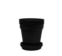 Mintra Home Garden Pots 4pz (Nero Diametro 13 cm (5 pollici))