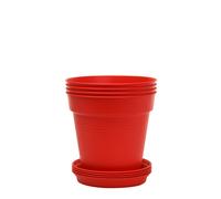 Mintra Home Garden Pots 4pz (Rosso Diametro 13 cm (5 pollici))
