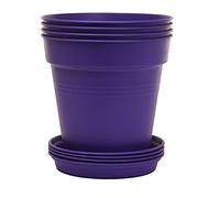 Mintra Home - Vasi da giardino per fiori, erbe, piante, interni, esterni, colorati, all'ingrosso, sfusi (viola, diametro 19 cm)