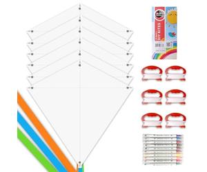 Mint's Colorful Life Kit di aquiloni per bambini, kit per bomboniere, fai da te, bianco, per decorare, dipingere e colorare le proprie creazioni