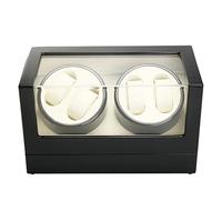 MINUS ONE Scatola di carica automatica per orologi, 100-240 V, caricaorologi per 4 orologi automatici, motore silenzioso (nero), Pittura 4+0, Classico
