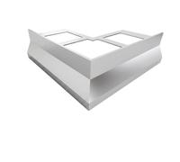 MINUTA PROFILI Angolare Esterno per Profilo gocciolatoio Alluminio Nor Per Balconi e Terrazze 16X16 cm (Grigio metallizzato RAL 9007)