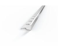 MINUTA PROFILI Profilo Terminale in Alluminio 2,5m - Listello di Delimitazione per Piastrelle Bagno Cucina e Nicchia Finitura Lucida Opaca o Spazzolata (Opaco, 8.0, 8, Millimetri)