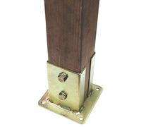 SUPPORTO PER PILASTRI 100X120 CON PIASTRA DI FISSAGGIO E PROFILI LATERALI A "C"