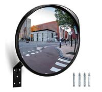 Minvchao Specchio panoramico convesso 30 cm - Circolazione, Parabolico, Osservazione per strada e garage - Uso esterno ed interno, nero