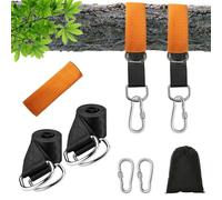 MINVOO Cinghie per Amaca All'aperto 2 Pezzi Cinghie per Altalena 50cm x 5cm Attacco per Amache Altalena Kit con 2 Moschettoni e Protezione Dell'albero Contiene Fino a 450kg per Giardino e Campeggio