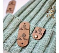 MINXLTD 10 Etichette Personalizzate Fatte A Mano in Pelle con Rivetti, Etichette Personalizzate for Oggetti Fatti A Mano, Maglieria E Uncinetto con Rivetti, Opzioni di Colore Multiplo in Finta Pelle