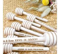 MINXLTD Bastoncini for Miele in Legno Personalizzati, Pettini for Cucchiai di Miele Personalizzati for Regali di Nozze, Utensili for Il Bagnetto E Il Battesimo, Cucchiai di Legno con Logo,(30pcs,8cm)