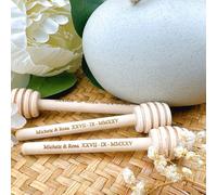 MINXLTD Bastoncini for Miele Incisi Personalizzati, Mini Bastoncino in Legno A Nido d'Ape con Nome Personalizzato, Piccoli Cucchiai for Miele, Bastoncino for Mescolare(100pcs,10cm)