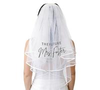MINXLTD Velo Personalizzato Futuro Signora con Pettine for Capelli, Velo Personalizzato for Addio al Nubilato, Regalo for La Doccia Nuziale, Accessori da Sposa Moderni/Boho/da Spiaggia