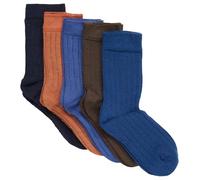MINYMO Ankle sock - bamboo (5-pack), Calzini in viscosa di bambù Ragazzi unisex, Total Eclipse, 23