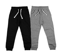 Minymo Bambino 2er Pack Sweat Pants/Freizeithose für Jungen Pantaloni Not Applicable, Multicolore (Dunk E L Grau/Schwarz 193), 92