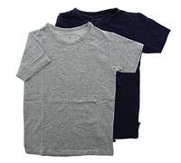 Minymo - Basic 32 -T-Shirt Ss (2-Pack), Short sleeve per bambini e ragazzi, Multicolore (Dark Navy/Grey), 2 anni (92 cm)