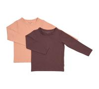 Minymo - Kid's Basic 35 T-Shirt L/S (2-Pack) - Maglia a manica lunga 80 marrone