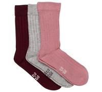 Minymo - Kid's Wool Socks Rib 3-Pack - Calze casual EU 19-22 fuchsia