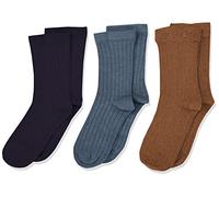 MINYMO Wool Socks-Rib 3-Pack Calze di Lana, Dark Navy, 23 Ragazzi Unisex