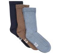 MINYMO Wool Socks - rib 3-pack, calze di lana Ragazzi unisex, Dark Navy, 31