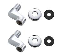 MINZHI 2 connettori per rubinetto, connettore a S girevole con filettatura esterna angolata, adattatore per rubinetto doccia, con anello decorativo e guarnizione, adattatore per rubinetto doccia