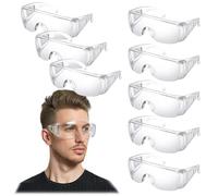 MINZHI 8 occhiali di sicurezza, occhiali protettivi da lavoro, occhiali di sicurezza trasparenti, antiappannamento, anti-ultravioletti, adatti per vari esperimenti, officine, ciclismo, ecc.
