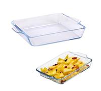 MINZHI Teglia da forno in vetro borosilicato, da 1,5 l, piccola teglia da forno in vetro borosilicato, adatta per microonde, forno, frigorifero, lavastoviglie 24 x 20 x 5