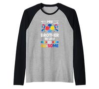Mio cognato è Au-Some Autismo Consapevolezza Maglia con Maniche Raglan