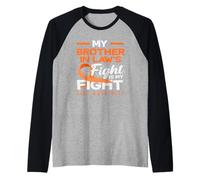 Mio cognato Lotta è la mia Lotta allADHD consapevolezza Arancione Maglia con Maniche Raglan