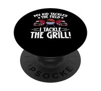 Mio figlio affronta il campo Io affronto la griglia! Football Dad PopSockets PopGrip Adesivo