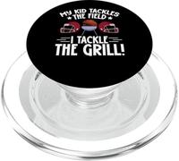 Mio figlio affronta il campo Io affronto la griglia! Football Dad PopSockets PopGrip per MagSafe