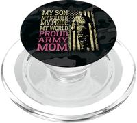 Mio Figlio Il mio Soldato Eroe Orgoglioso Esercito Mamma US Militare Madre PopSockets PopGrip per MagSafe
