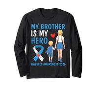 Mio Fratello è Il Mio Eroe Consapevolezza del diabete 2026 Sorella Orgogliosa Maglia a Manica