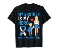 Mio Fratello è Il Mio Eroe Consapevolezza del diabete 2026 Sorella Orgogliosa Maglietta
