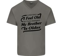 Mio Fratello È Più Grande 30° 40° 50° Compleanno Uomo V-Neck T-Shirt In Cotone