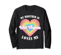 Mio Fratello in West Virginia Loves Me Heart USA USA USA Maglia a Manica
