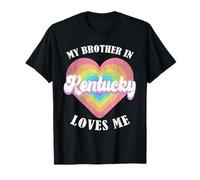 Mio Fratello nel Kentucky Mi AMA Cuore USA Stato degli Stati Uniti Maglietta