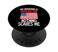 Mio marito è americano niente mi spaventa divertente marito PopSockets PopGrip Adesivo