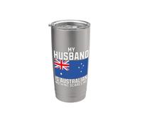Mio marito è australiano, niente mi spaventa australiano Bicchiere termico in acciaio inox doppia parete