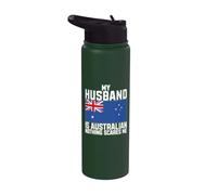 Mio marito è australiano, niente mi spaventa australiano Stainless Steel Insulated Water Bottle