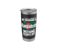 Mio marito è Bangladesh Niente mi spaventa Bicchiere termico in acciaio inox doppia parete
