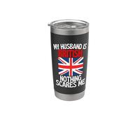 Mio marito è britannico niente mi spaventa divertente marito Bicchiere termico in acciaio inox doppia parete
