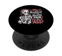 Mio marito è il mio dolore preferito nel culo scheletro moglie PopSockets PopGrip Adesivo