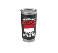 Mio marito è indonesiano niente mi spaventa divertente marito Bicchiere termico in acciaio inox doppia parete