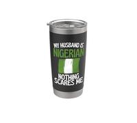 Mio marito è nigeriano niente mi spaventa divertente marito Bicchiere termico in acciaio inox doppia parete