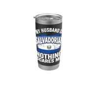Mio marito è salvadoregno, niente mi spaventa Bicchiere termico in acciaio inox doppia parete