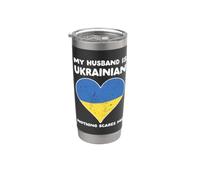 Mio marito è ucraino Niente mi spaventa cuore per la moglie Bicchiere termico in acciaio inox doppia parete